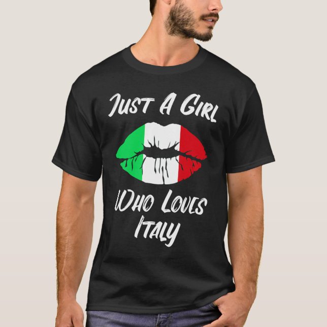 Camiseta Los labios y la boca aman la bandera italiana (Anverso)