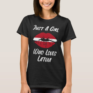 Camiseta Los labios y la boca aman la bandera letona