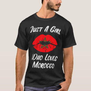 Camiseta Los labios y la boca aman la bandera marroquí