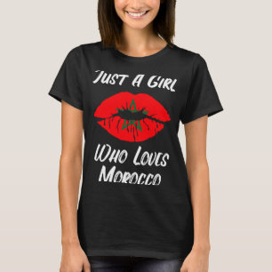 Camiseta Los labios y la boca aman la bandera marroquí