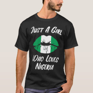 Camiseta Los labios y la boca aman la bandera nigeriana Nig
