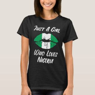 Camiseta Los labios y la boca aman la bandera nigeriana Nig