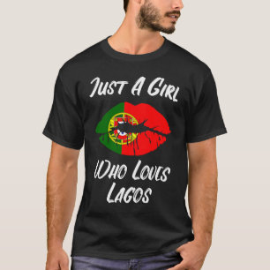 Camiseta Los labios y la boca aman la bandera portuguesa La
