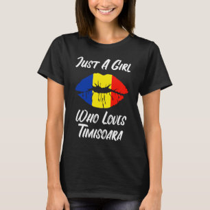 Camiseta Los labios y la boca aman la bandera rumana Timiso