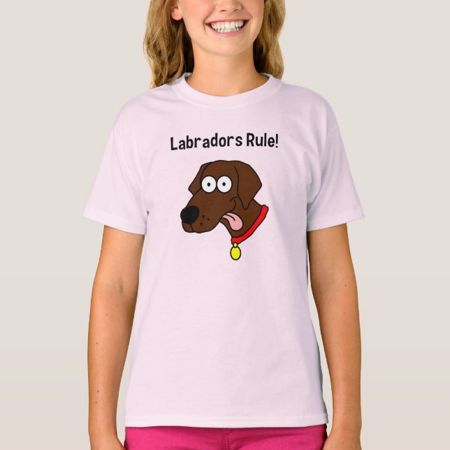 Camiseta "¡Los labradores gobiernan!" Chocolate Labrador T  (Anverso)