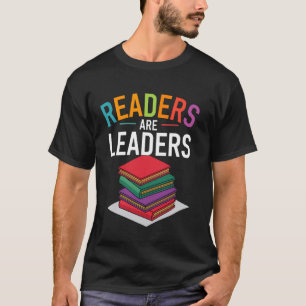 Camiseta Los lectores son líderes - Colorido diseño de libr