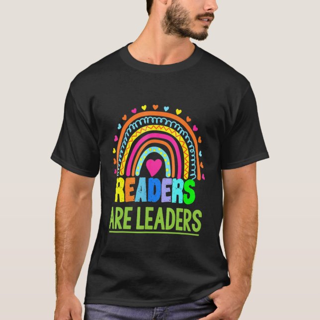 Camiseta Los lectores son líderes del libro de lectura arco (Anverso)