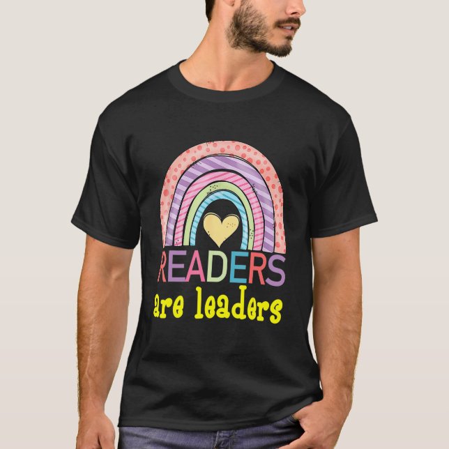 Camiseta Los lectores son líderes del libro de lectura arco (Anverso)