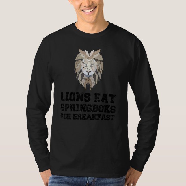 Camiseta Los Leones Comen Springboks Para Desayunar Los Leo (Anverso)