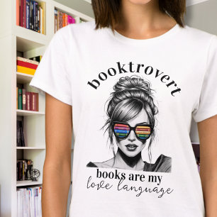 Camiseta Los libros Booktrovert son mis escritores de lengu