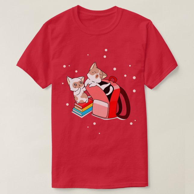 Camiseta Los libros escolares de los gatitos curados vuelve (Diseño del anverso)