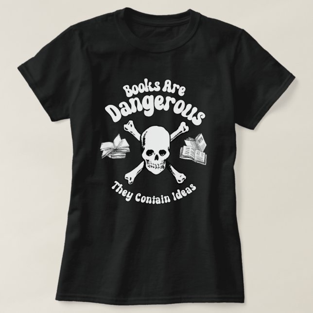 Camiseta Los libros son peligrosos (Diseño del anverso)