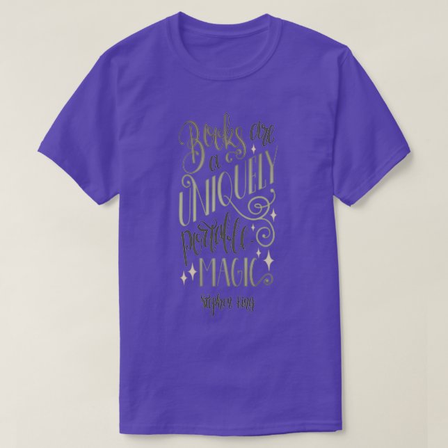 CAMISETA LOS LIBROS SON UNA MÁGICA ÚNICAMENTE PORTABLE (Diseño del anverso)