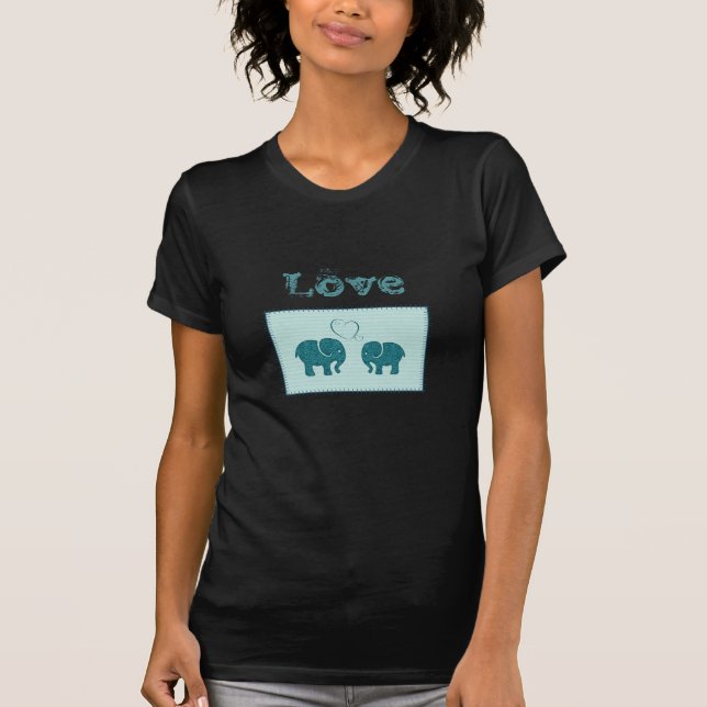 Camiseta Los lindos y modernos elefantes románticos adorabl (Anverso)