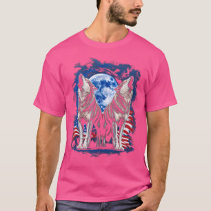 Camiseta Los lobos de la bandera estadounidense adoran a la