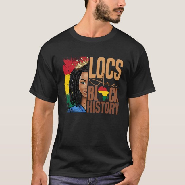 Camiseta Los Locos Son Historia Negra BHM Afro Dreadlocks P (Anverso)