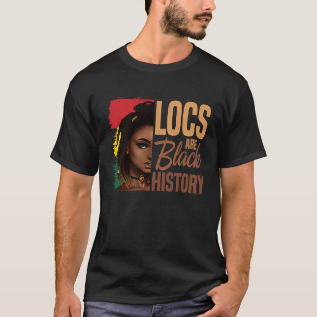 Camiseta Los Locos Son Historia Negra BHM Afro Dreadlocks P (Anverso)