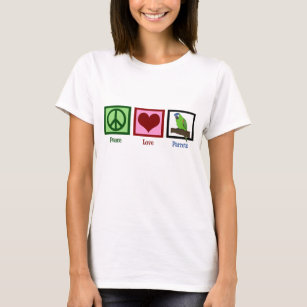 Camiseta Los loros de amor de la paz