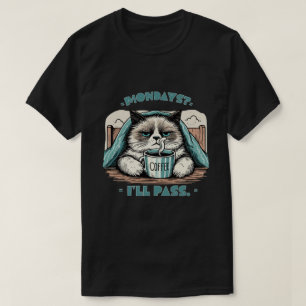 Camiseta ¿Los lunes? Voy a pasar. - Arte de gato gruñón