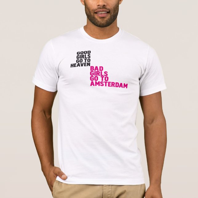 Camiseta Los malos chicas van a Amsterdam (Anverso)