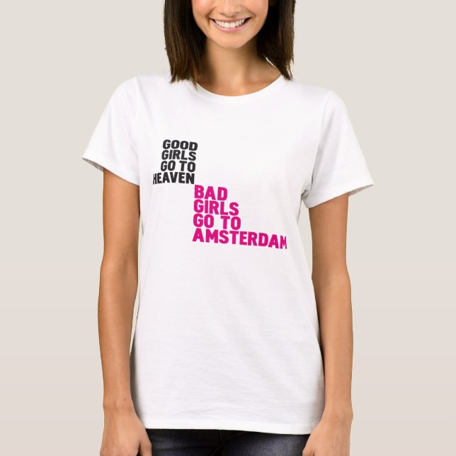 Camiseta Los malos chicas van a Amsterdam (Anverso)