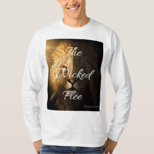 Camiseta Los malvados proverbios de la huida 28:1 KJV