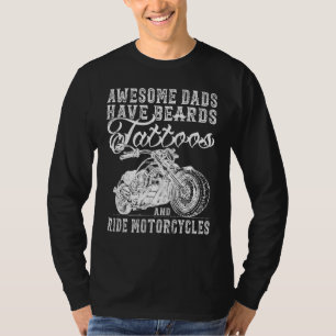 Camiseta Los Maravillosos Dads Tienen Tattoo Beards En Moto