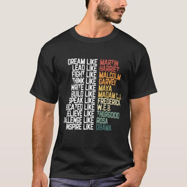 Camiseta Los mayores líderes afroamericanos de historia neg (Anverso)