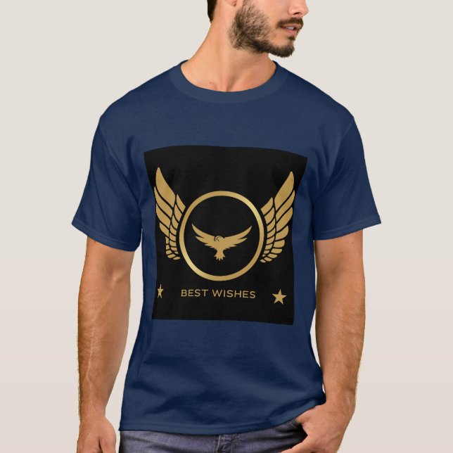 Camiseta Los mejores deseos imagen impresa de águila dorada (Anverso)