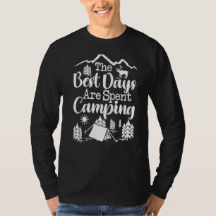 Camiseta Los Mejores Días Son Camping Mountain Campgroun