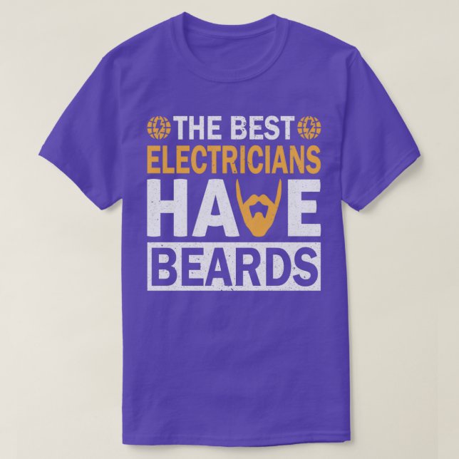 Camiseta Los Mejores Electricistas Tienen Barba Graciosa (Diseño del anverso)