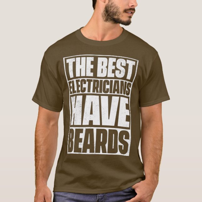 Camiseta Los Mejores Electricistas Tienen Barba Graciosa (Anverso)