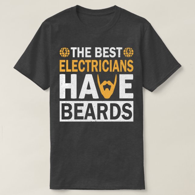 Camiseta Los Mejores Electricistas Tienen Barba Graciosa 1 (Diseño del anverso)
