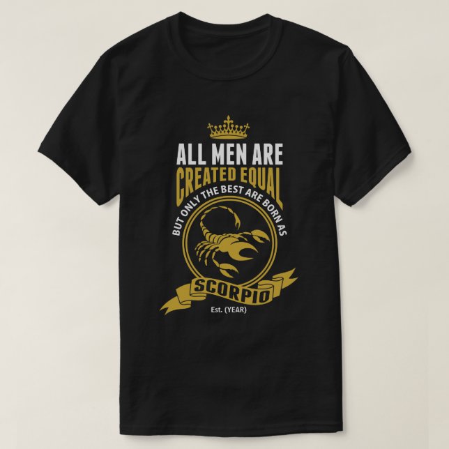 Camiseta Los mejores hombres nacen como escorpión (Diseño del anverso)