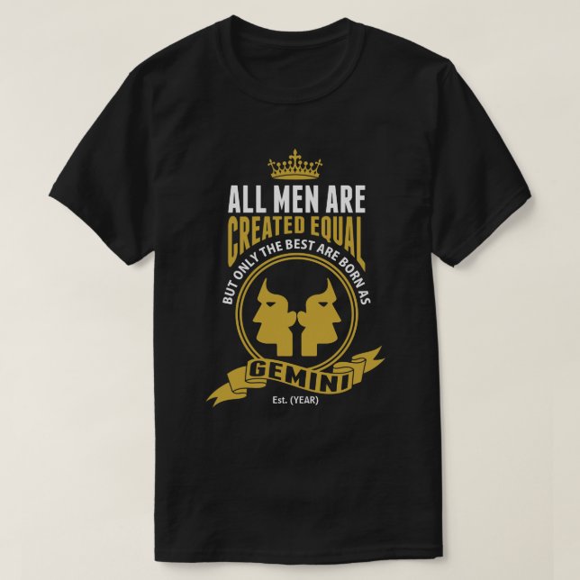 Camiseta Los mejores hombres nacen como géminis (Diseño del anverso)