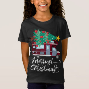 Camiseta Los mejores Navidades acampan Camper Xmas Rojo