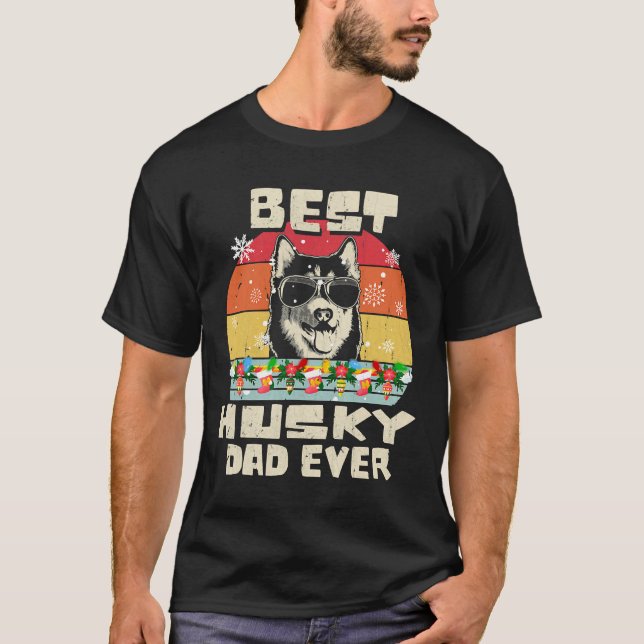 Camiseta Los mejores Navidades de Husky Dad (Anverso)