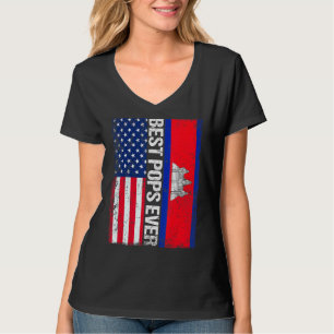 Camiseta Los mejores papas jamás retro americano Camboya Fl