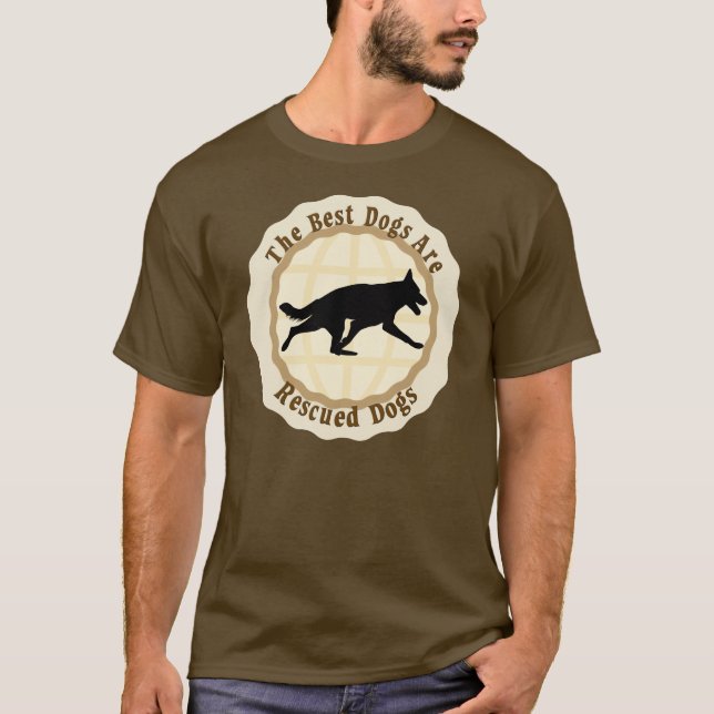 Camiseta Los mejores perros son rescatados - Perro pastor a (Anverso)
