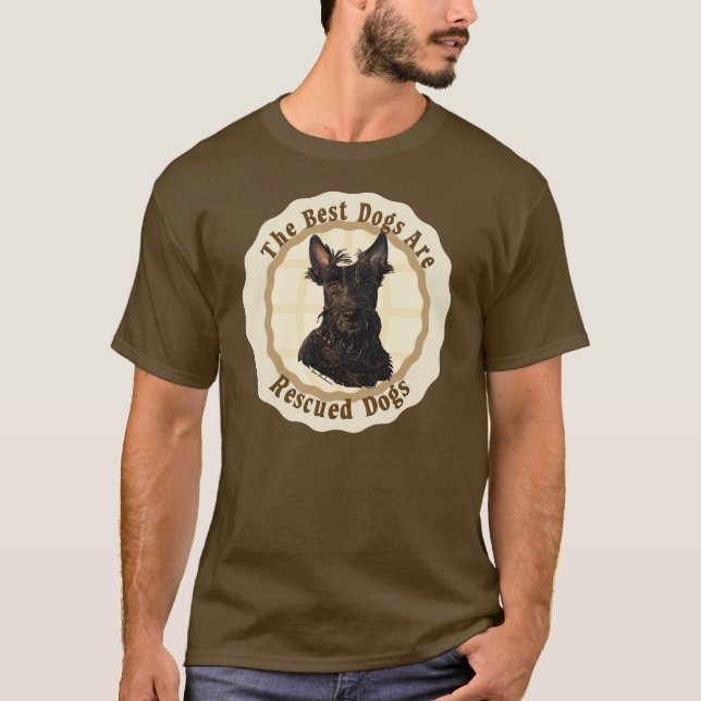 Camiseta Los mejores perros son rescatados - Scottish Terri (Anverso)