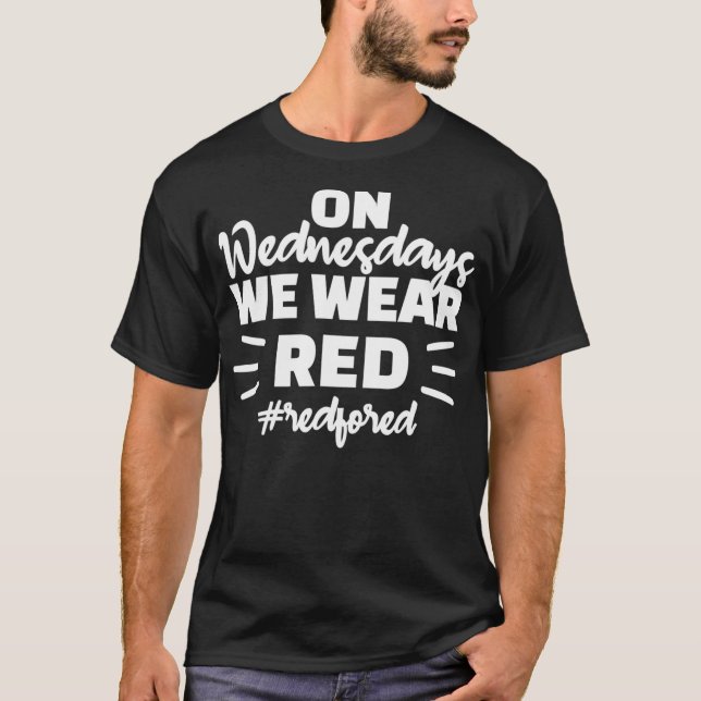 Camiseta Los Miércoles Usamos Rojo Rojo Para Ed (Anverso)