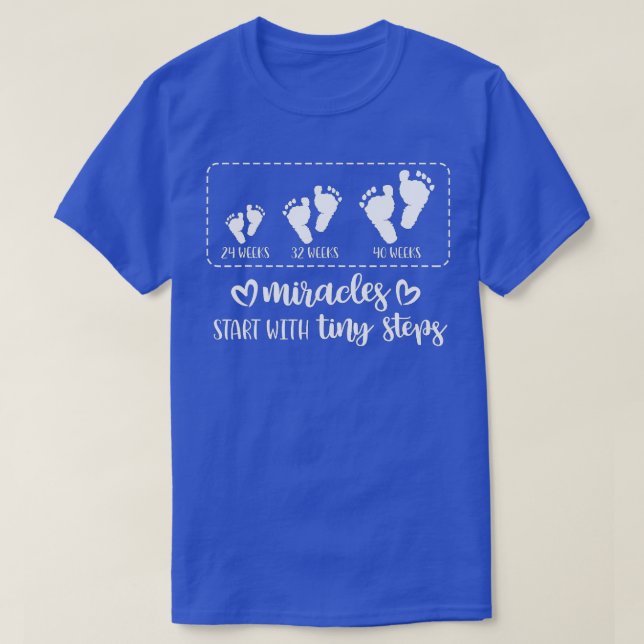 Camiseta Los Milagros Empiezan Con Pequeños Pasos Leche De  (Diseño del anverso)