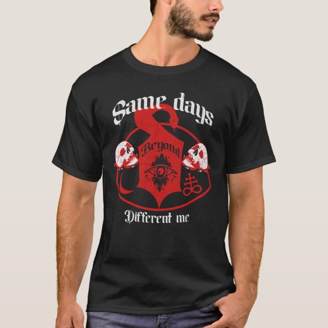 Camiseta Los mismos días me diferencian del rock con serpie (Anverso)