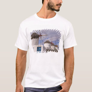 Camiseta Los molinos de viento de Mykonos en las Islas Grie