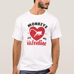 Camiseta Los monos son mi mono culto de San Valentín D