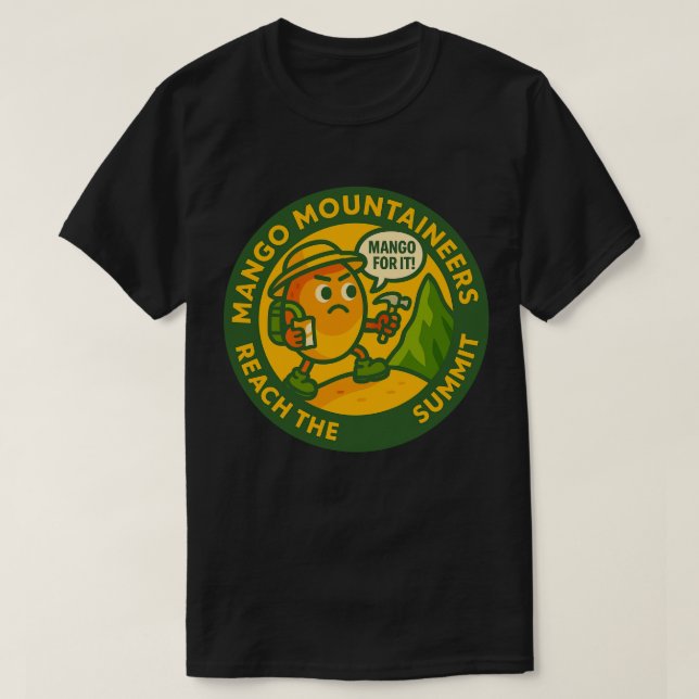 Camiseta Los montañeros de mango alcanzan la cima (Diseño del anverso)