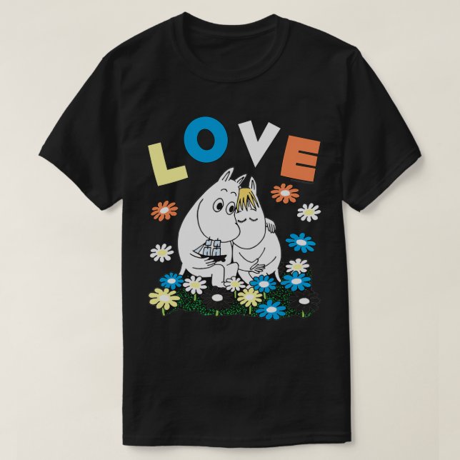 Camiseta Los Moominos Aman A Snorkmaiden Flores Llenos De P (Diseño del anverso)