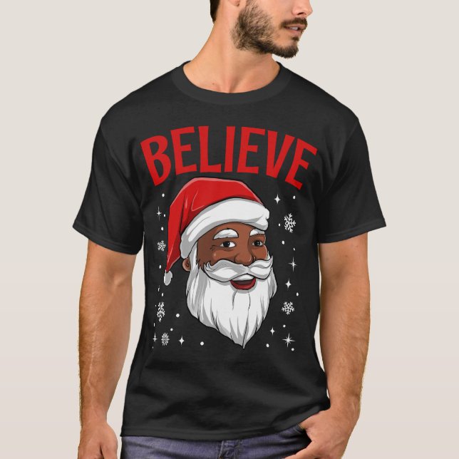 Camiseta Los Navidades africanos estadounidenses de Santa C (Anverso)