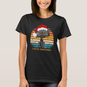 Camiseta Los Navidades anti-Navidades odian el gato retro s