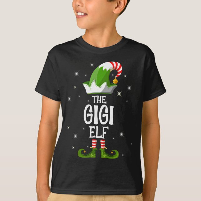 Camiseta Los Navidades coincidentes de la familia Gigi Elf (Anverso)